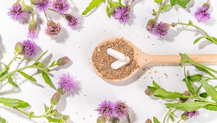 Milk thistle capsules