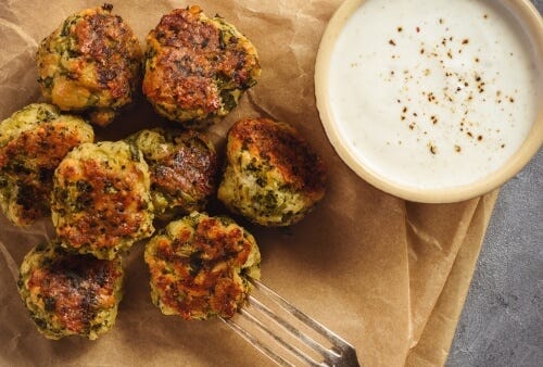 Baked brocolli cheese balls