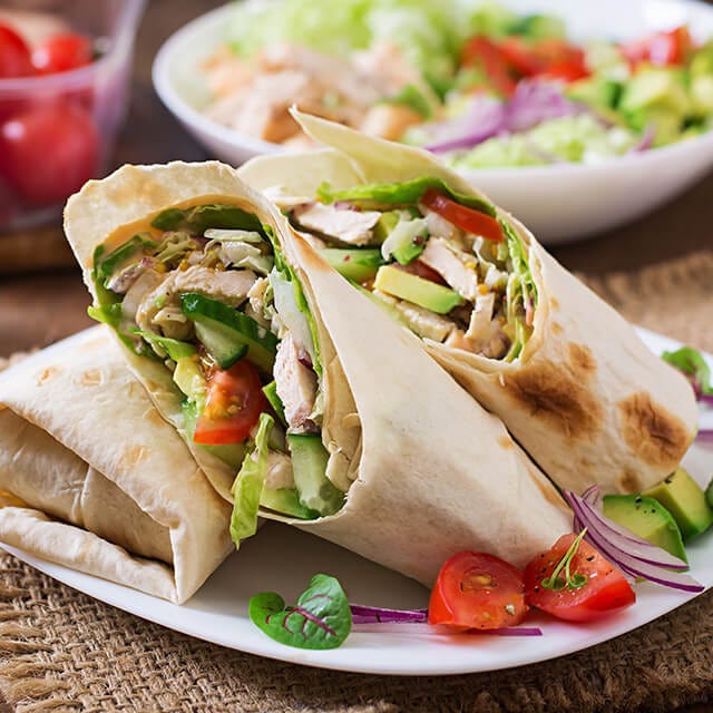 avocado and chicken wrap