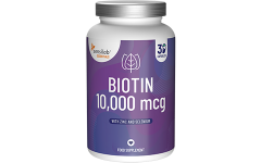 Essentials Biotine hautement dosé 10 000 mcg - Végétalien, 30 gélules