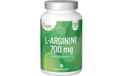 Essentials L-Arginina 700 mg de alta dose, forma livre - vegan, 180 cápsulas