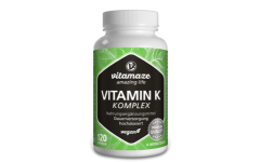 Vitamin K kompleks K1 + K2 menakinon visoke snage MK4 MK7, 120 veganskih kapsula