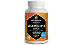 Vitamin B12 500 µg high strength, 180 vegan tablets