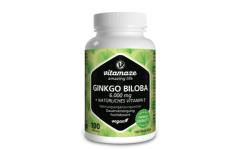 Ginkgo Biloba 6.000 mg hochdosiert + natürliches Vitamin E + Acai, 100 vegane Kapseln