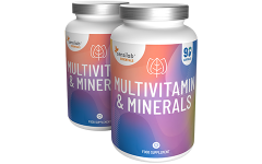 Essentials Multivitamine und Mineralien 1+1 GRATIS  hochdosiert, 180 Kapseln