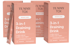Draining Drink 3-in-1 (Fragola): bevanda contro la ritenzione idrica - 4 confezioni