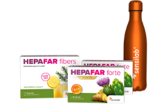 Hepafar Forte Premium 2x + Hepafar Fibers + sticla Sensilab GRATIS