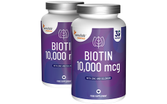 Essentials Biotín vysoká dávka 10 000 mcg – Vegan, 60 kapsúl