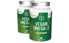 Essentials Vegan Omega-3 1+1 GRATIS hochdosiert – vegan, 60 Kapseln