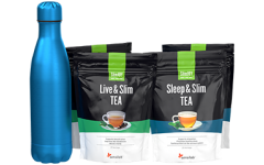 2x SlimJOY SlimTEA Dnevni in Večerni čaj + DARILO: termo steklenička