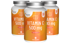 Essentials Vitamina C dosis alta 500 mg - vegano, 90 cápsulas