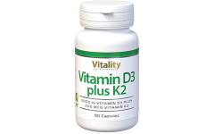 Vitamine D3 5000 IU plus K2, Gélules de 200 mcg 