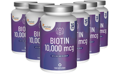 Essentials Biotin 10 000 mcg, 180 kapslí