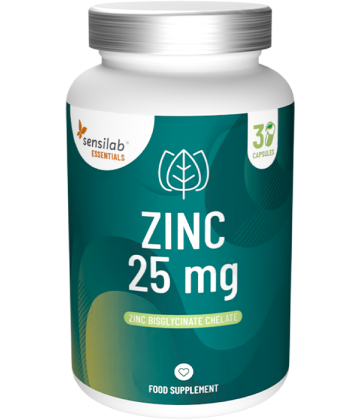 Essentials Zinc chélaté hautement dosé 25 mg - Végétalien, 30 gélules